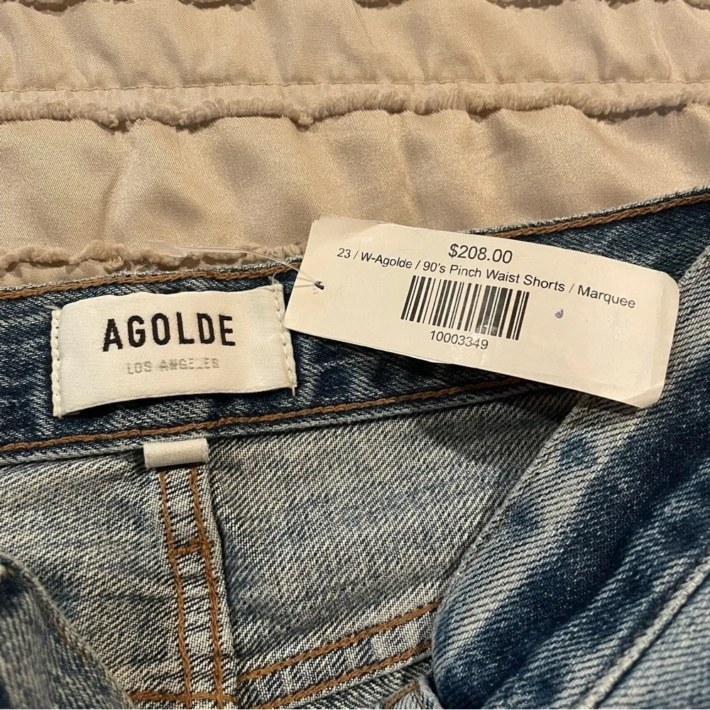 Agolde 90's Pinch Waist Denim Jean Short Marquee 23 NWT High Rise Long Inseam